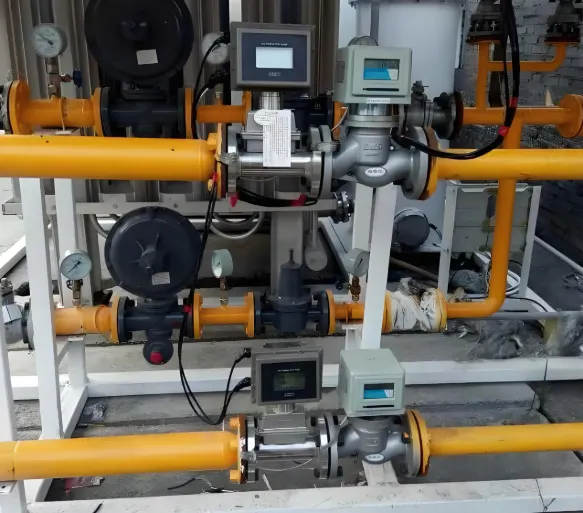 Gas turbine flow meters are measuring natural gas