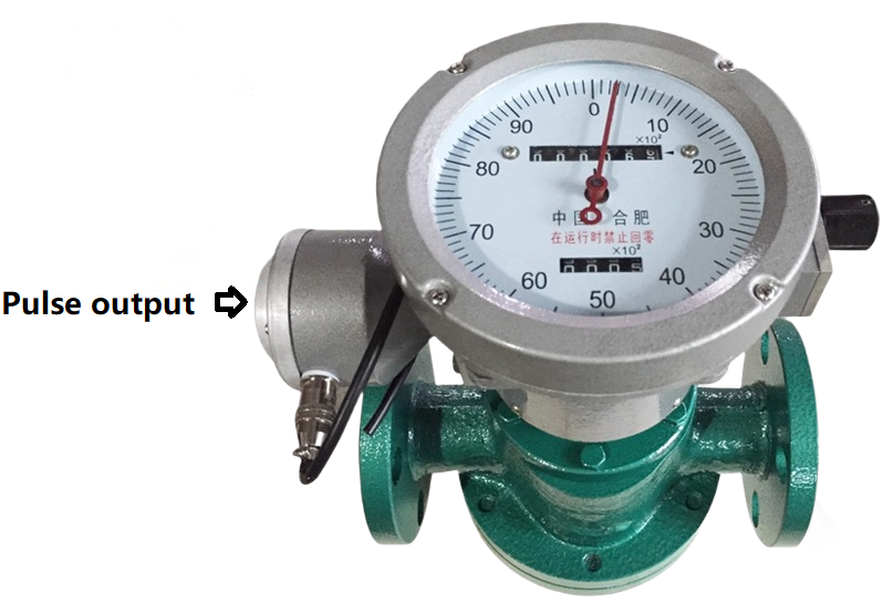 Oval gear flow meter with eletrical pulse 