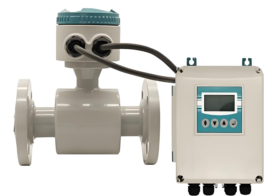 Remote display magnetic flow meter for salt water