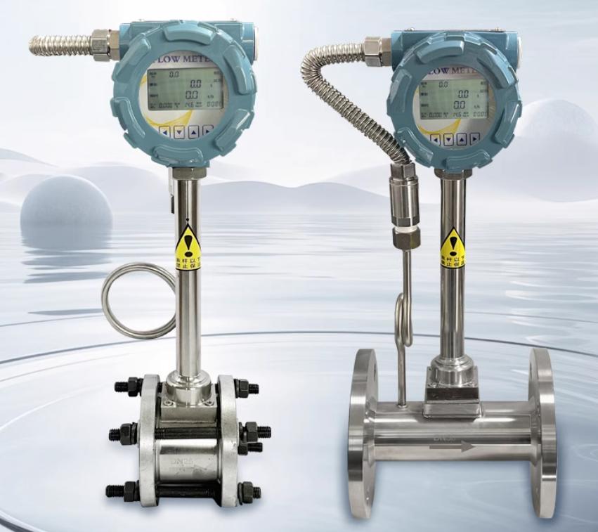 Termal kütle için sıcaklık ve basınç kompanzasyonlu girdap akış ölçer vortex flow meter with temperature and pressure compensation for thermal mass