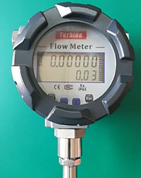 Dijital ekranlı dijital türbinli akış ölçer Digital turbine flow meter with digital display